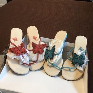 Sandals with butterflies